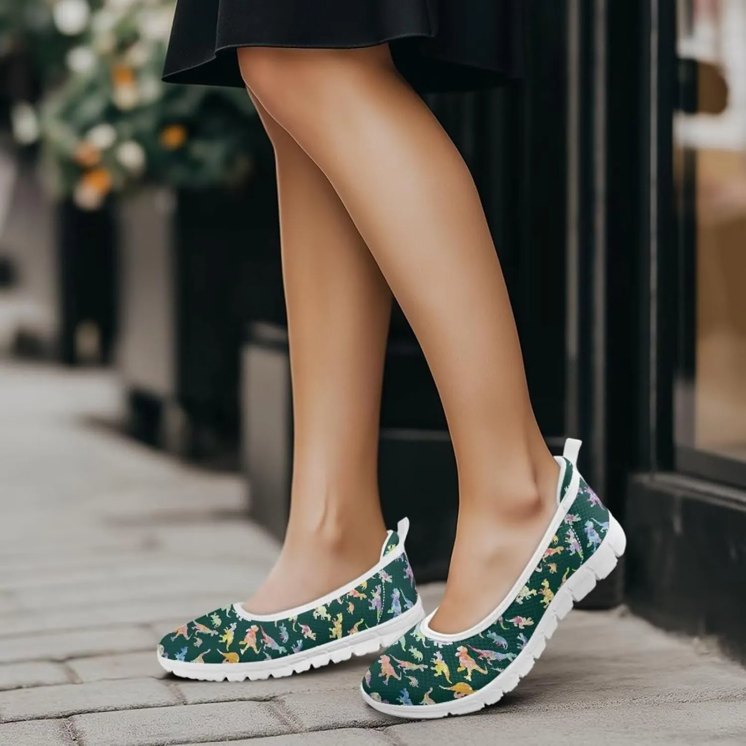 SYtrade Women Slip On Loafers Summer Art Travel Sneakers White Sole