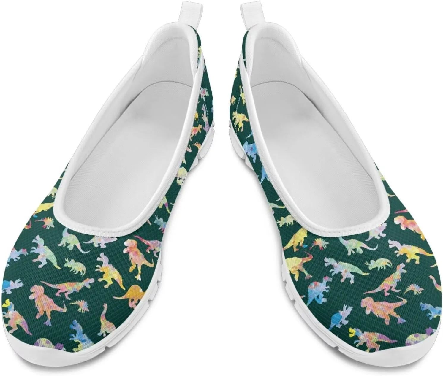 SYtrade Women Slip On Loafers Summer Art Travel Sneakers White Sole