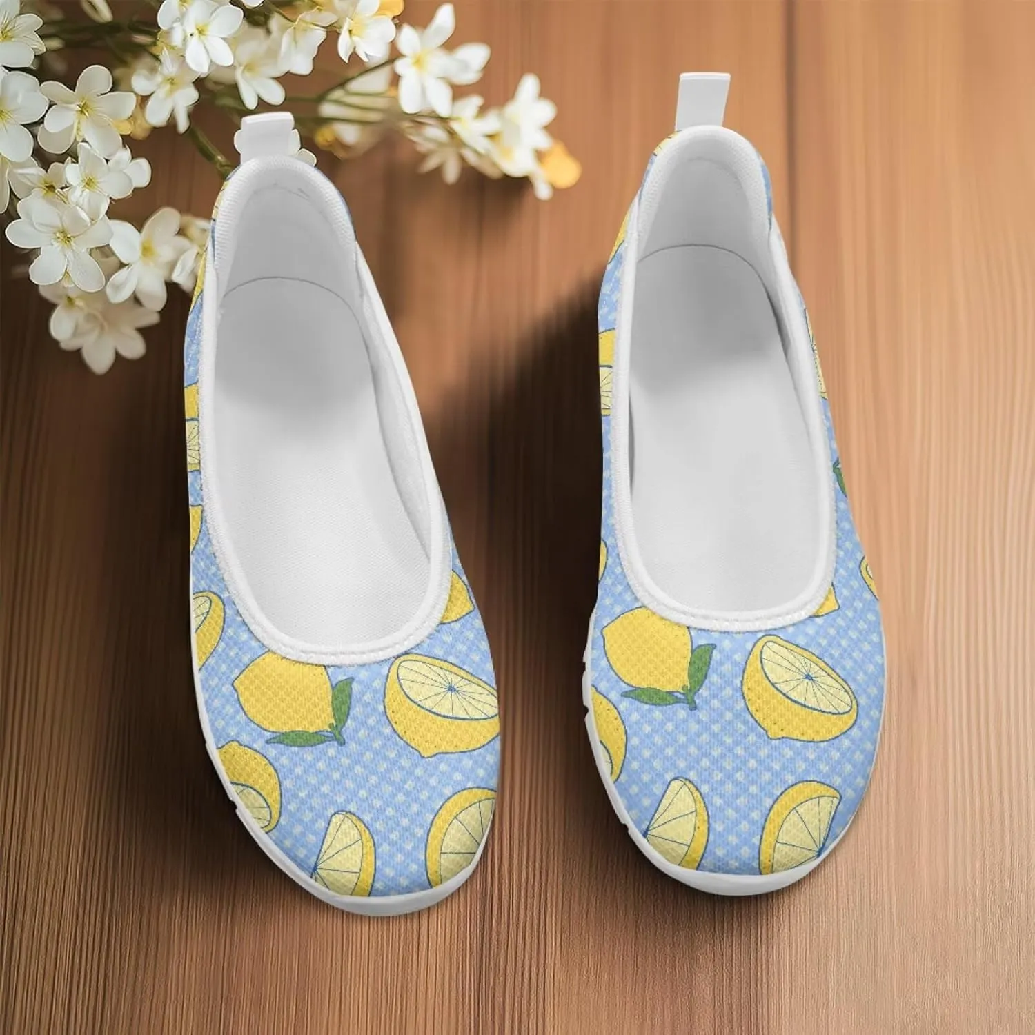 SYtrade Women Slip On Loafers Summer Art Travel Sneakers White Sole