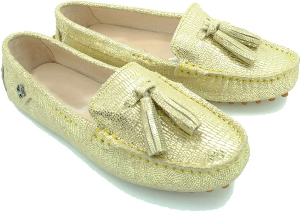 TDA Womens Tassel Leather Slip On Driving Walking Trail Running Loafers Boat Shoes Multi Colored