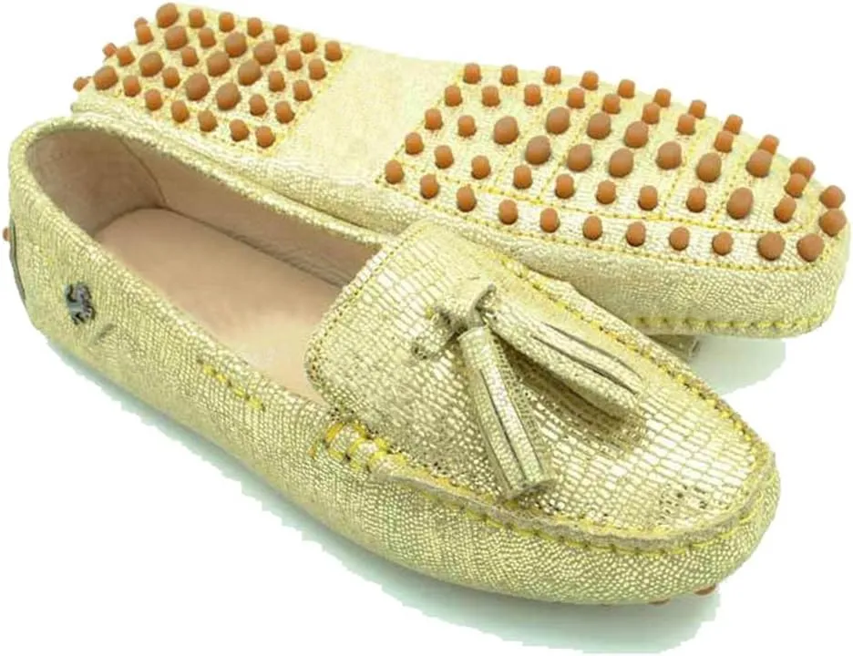 TDA Womens Tassel Leather Slip On Driving Walking Trail Running Loafers Boat Shoes Multi Colored