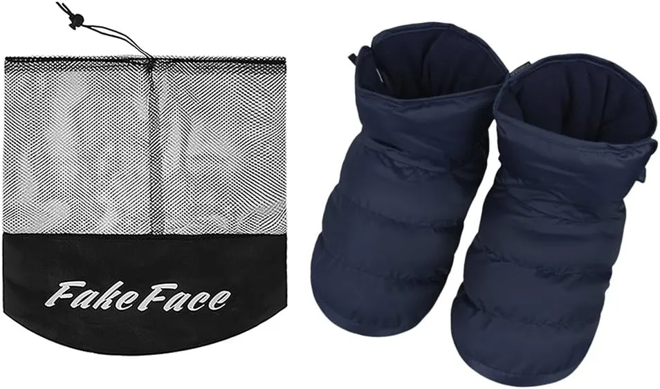 TINAYAUE Men Women Waterproof Indoor Slippers Thermal Down Full Mule Slippers Ankle Boots Bootie Slip-on Warm Clog Shoes Footwear