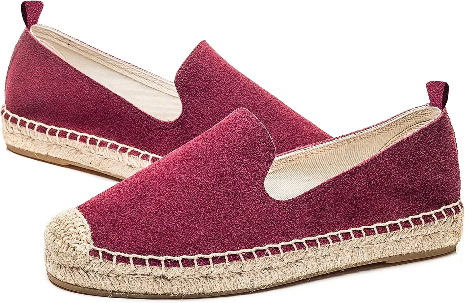 U-lite Women's Round-Toe Classic Flat Cap-Toe Slip ons Simple Espadrilles Leather Loafers