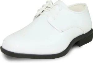 VANGELO Boy Kid Dress Shoe Oxford Lace Up Loafer Slip On Tuxedo Shoes for Prom, Uniform, Wedding Formal Events Size from Toddler to Big Kid