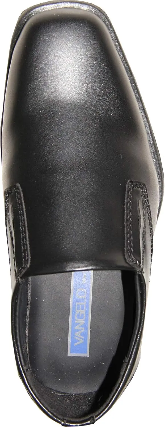 VANGELO Boy Kid Dress Shoe Oxford Lace Up Loafer Slip On Tuxedo Shoes for Prom, Uniform, Wedding Formal Events Size from Toddler to Big Kid