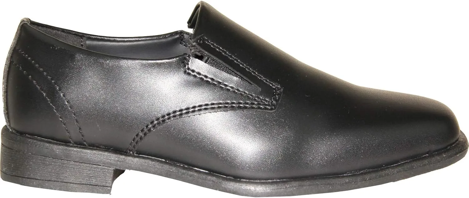 VANGELO Boy Kid Dress Shoe Oxford Lace Up Loafer Slip On Tuxedo Shoes for Prom, Uniform, Wedding Formal Events Size from Toddler to Big Kid