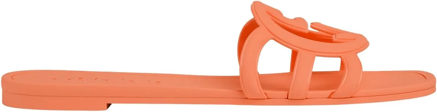 Women Flat Sandals Dressy Comfortable Slide PVC Sandals Fashion Square Open Toe Slip On Beach Jelly Sandals for Summer