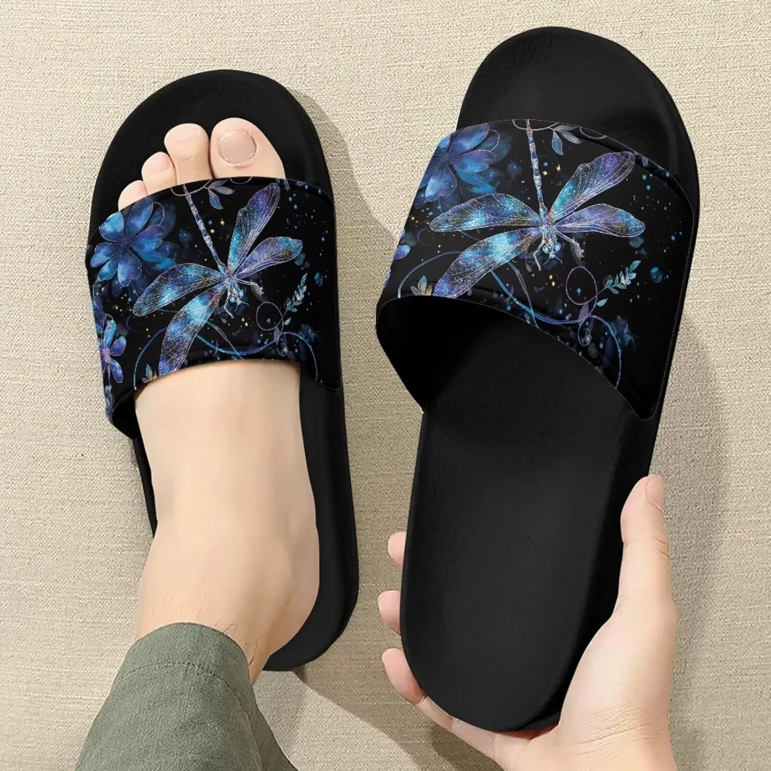 Women Slippers Slide Sandals Non-Slip Open Toe Sandal for Home Beach Casual Footwear