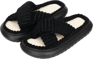 Women Summer Slippers Open Toe Bow Shoes Memory Foam House Slippers Rubber Sole Sandal Indoor Outdoor Birthday Christmas Gifts