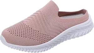 Women's Backless Slip on Mesh Sneakers Shoes Mens Running Shoes Walking Women's Casual Shoes Black Platform Sneaker Tennis Shoe Loafers Casual Slip On