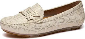 Women's Business Loafers Work Casual Flats Shoes Lightweight Penny PU Leather Slip On Walking Shoes