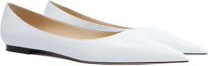 Women's Fashion Patent Leather Pointed Toe Shallow Mouth Flat Shoes Summer Closed Toe Comfort Dress Walking Flats