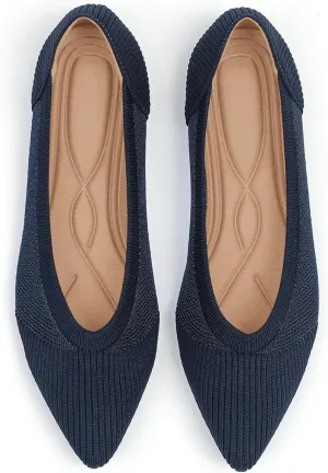 Women's Flats Shoes Pointed Toe Knit Ballet Comfortable Dressy Mesh Flat