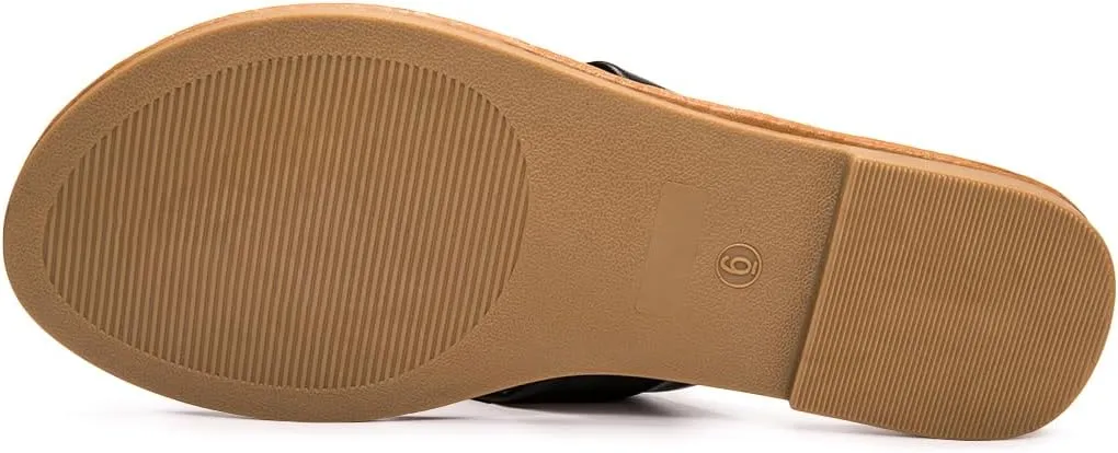 Women's Thong Sandals Flip Flop T Strap Sandals Slip On Flat Sandals Casual Slide Sandals for Women Dressy Summer