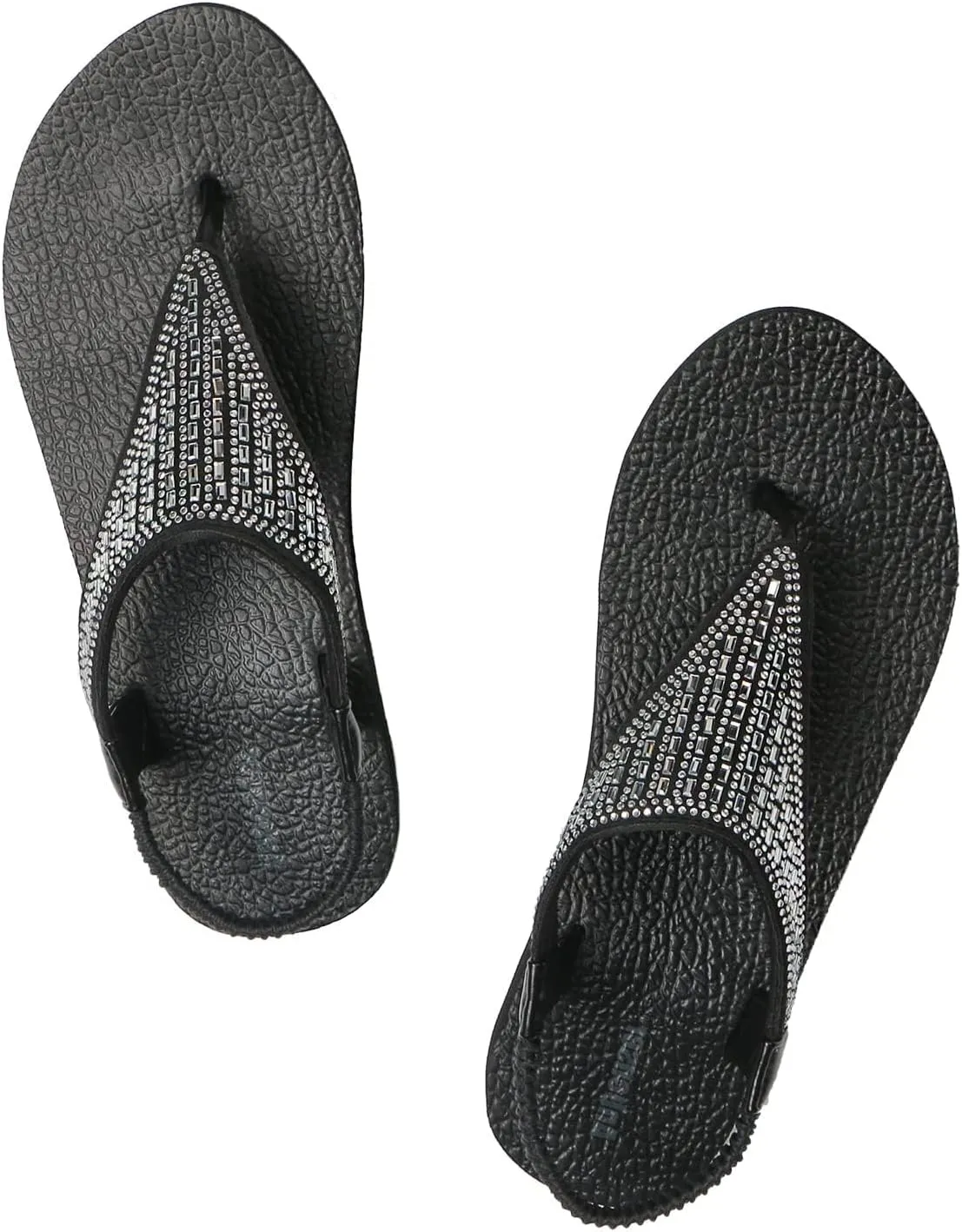 Women's Yoga Mat Flat Sling Sandals Slingback Rhinestone Flip Flops Sandal